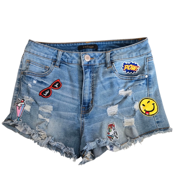 Refuge Blue Denim Women Shorts - Picture 1 of 5